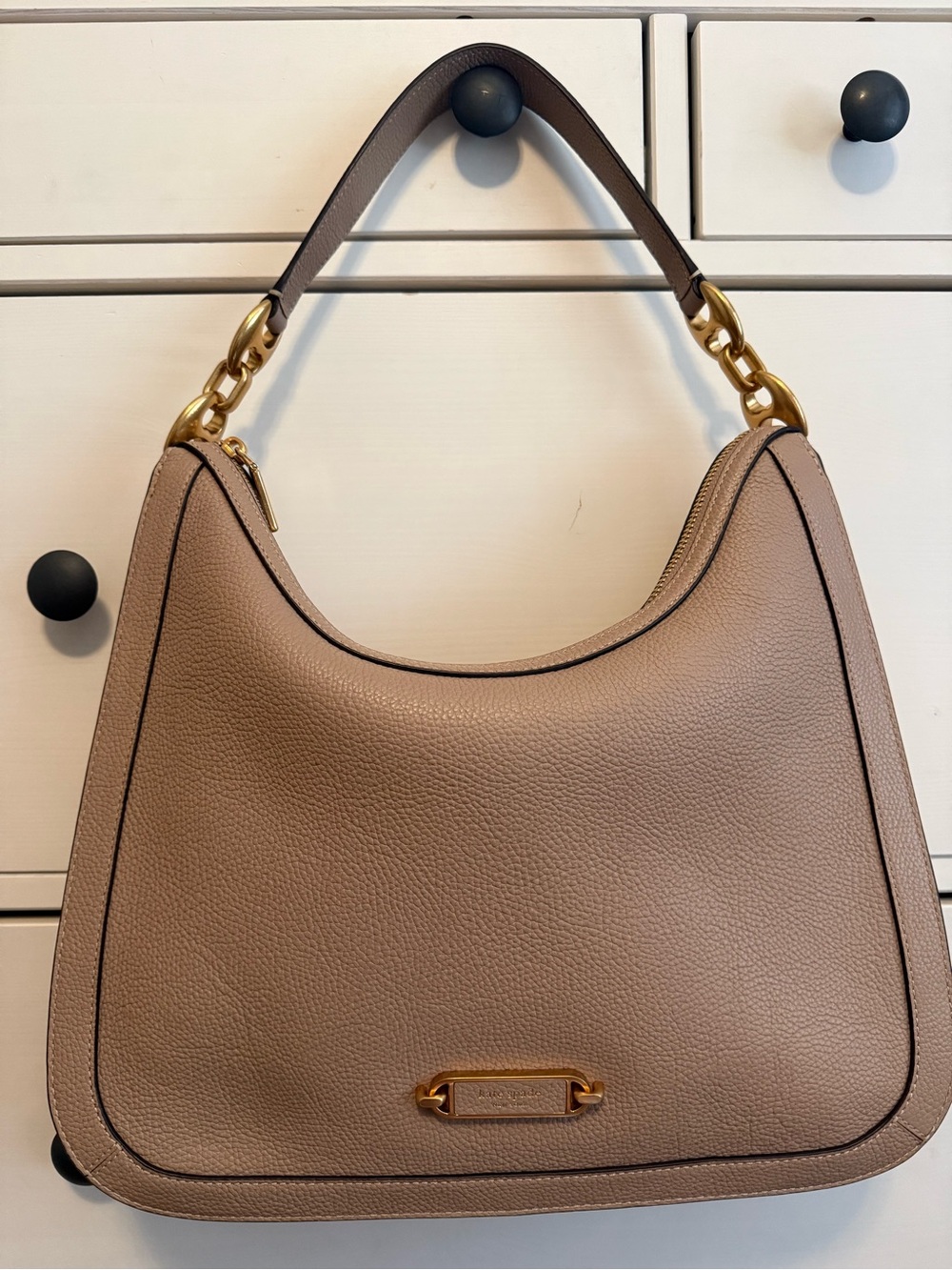 Kate Spade Gramercy Taupe Pebbled Leather Shoulder Hobo with Gold Hardware - Picture 5 of 5